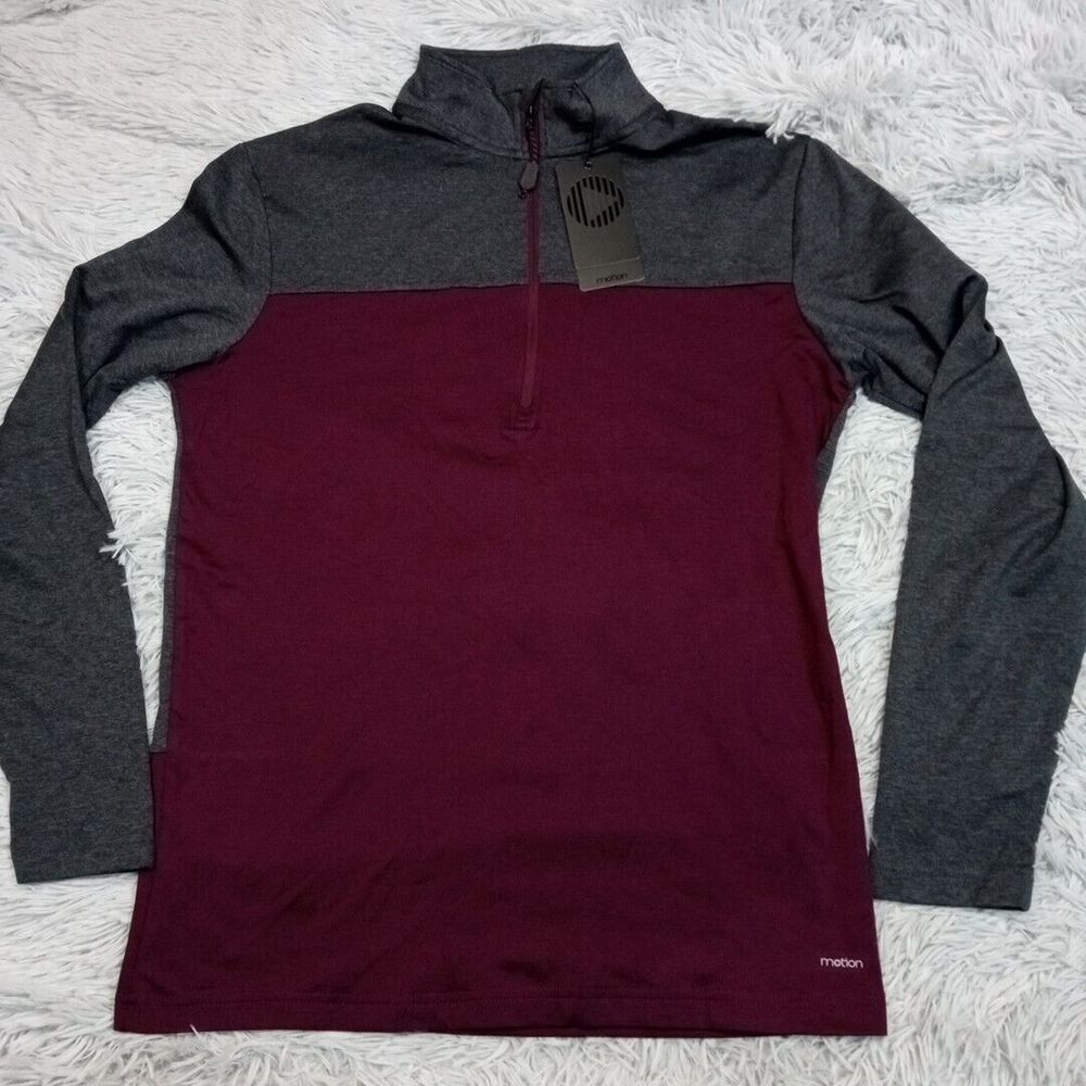 Motion Sweatshirt Mens S Purple Athletic Quarter Zip Casual Active Wear New‎